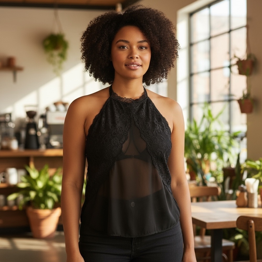 Black Mesh Lace Bodysuit
New